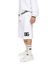 Jogging shorts with DG embroidery and DG Monogram - | Dolce & Gabbana