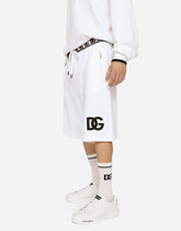 Jogging shorts with DG embroidery and DG Monogram - | Dolce & Gabbana