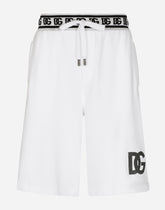 Jogging shorts with DG embroidery and DG Monogram - | Dolce & Gabbana