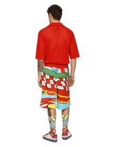 Jersey jogging shorts with carretto print - | Dolce & Gabbana