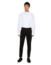 Stretch cotton pants with side bands - | Dolce & Gabbana