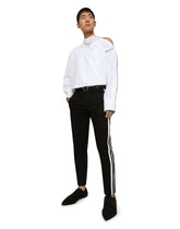 Stretch cotton pants with side bands - | Dolce & Gabbana