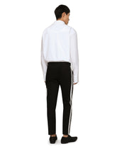 Stretch cotton pants with side bands - | Dolce & Gabbana