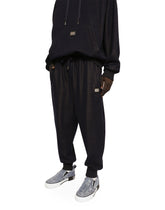 Jersey jogging pants with logo tag - | Dolce & Gabbana