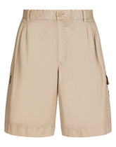 Piece-dyed stretch cotton cargo Bermuda shorts - | Dolce & Gabbana