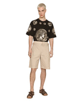 Piece-dyed stretch cotton cargo Bermuda shorts - | Dolce & Gabbana