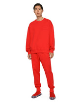 Jersey jogging pants with embossed tag - | Dolce & Gabbana