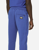 Jersey jogging pants with branded tag - | Dolce & Gabbana