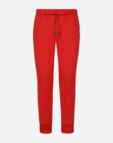 Jersey jogging pants with branded tag - | Dolce & Gabbana
