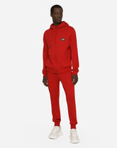 Jersey jogging pants with branded tag - | Dolce & Gabbana