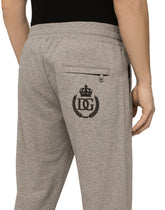 JERSEY JOGGING PANTS WITH FLOCKED DG LOGO - | Dolce & Gabbana