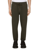 JERSEY JOGGING PANTS WITH FLOCKED DG LOGO - | Dolce & Gabbana