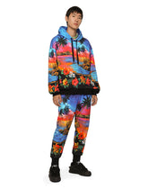Jersey jogging pants with Hawaiian print - | Dolce & Gabbana