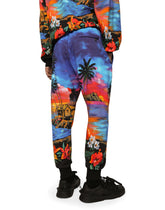 Jersey jogging pants with Hawaiian print - | Dolce & Gabbana