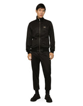 Technical jersey jogging pants with tag - | Dolce & Gabbana