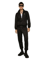 Technical jersey jogging pants with tag - | Dolce & Gabbana