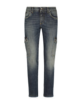 Blue wash skinny stretch cargo jeans - | Dolce & Gabbana