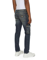 Blue wash skinny stretch cargo jeans - | Dolce & Gabbana