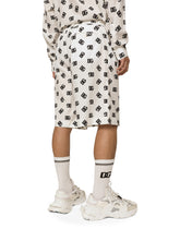 Cotton poplin shorts with DG Monogram print - | Dolce & Gabbana