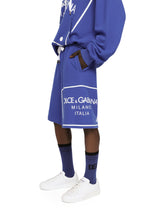 Jersey jogging shorts with printed tag - | Dolce & Gabbana
