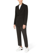 Pinstripe wool jogging pants - | Dolce & Gabbana