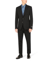 Stretch pinstripe wool jogging pants - | Dolce & Gabbana