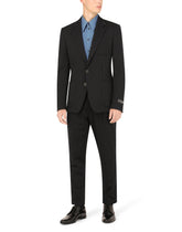 Stretch pinstripe wool jogging pants - | Dolce & Gabbana