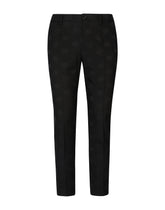 Stretch wool jacquard pants with DG Monogram design - | Dolce & Gabbana