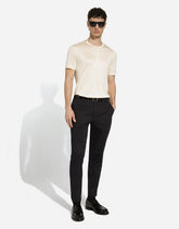 Stretch cotton pants with stretch waistband - | Dolce & Gabbana