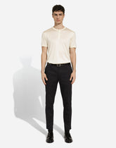 Stretch cotton pants with stretch waistband - | Dolce & Gabbana