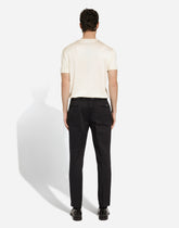Stretch cotton pants with stretch waistband - | Dolce & Gabbana