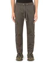 Cotton jogging pants with camouflage bands - | Dolce & Gabbana