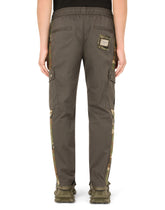 Cotton jogging pants with camouflage bands - | Dolce & Gabbana