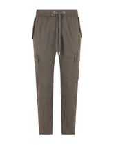 Cotton jogging pants with camouflage bands - | Dolce & Gabbana