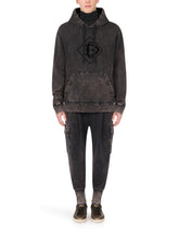 FADED COTTON JOGGING PANTS WITH PATCH - | Dolce & Gabbana