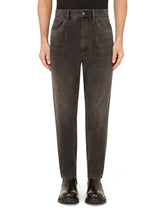 Gray wash high-waisted jeans - | Dolce & Gabbana