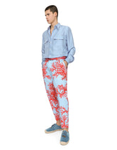 Coral-print stretch cotton pants - | Dolce & Gabbana