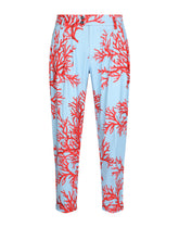 Coral-print stretch cotton pants - | Dolce & Gabbana