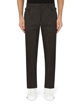 Pinstripe wool pants - | Dolce & Gabbana