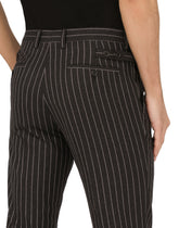 Pinstripe wool pants - | Dolce & Gabbana