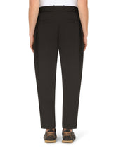 Gabardine pants with adjustable belt - | Dolce & Gabbana