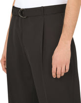 Gabardine pants with adjustable belt - | Dolce & Gabbana