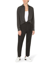 Gabardine pants with adjustable belt - | Dolce & Gabbana