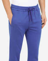 Jersey jogging pants with branded plate - | Dolce & Gabbana