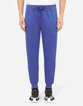 Jersey jogging pants with branded plate - | Dolce & Gabbana