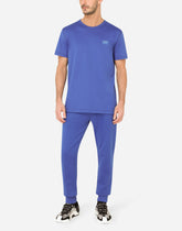 Jersey jogging pants with branded plate - | Dolce & Gabbana
