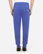 Jersey jogging pants with branded plate - | Dolce & Gabbana