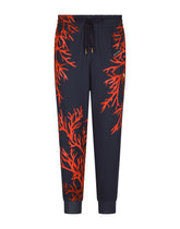 Jersey jogging pants with coral print - | Dolce & Gabbana