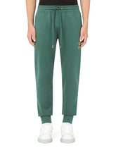 Jersey jogging pants with embroidery - | Dolce & Gabbana