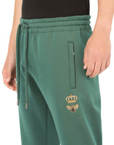 Jersey jogging pants with embroidery - | Dolce & Gabbana
